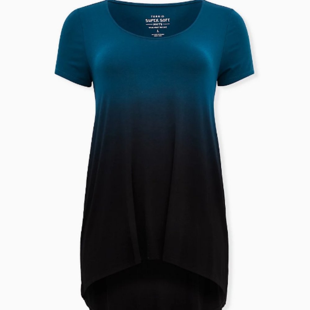 ISO ONLY!! TORRID 4 Super Soft Teal Dip-Dye Hi-Lo
